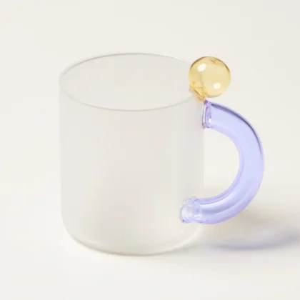 Glass Mug Coffee Cup Heat Resistance Mug Milk Tea Cup, Lilac
