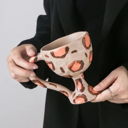 Handmade Hand Painted Goblet Mug Ceramic, Style 2